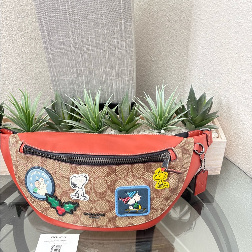 Coach Kids' or adult Tan and Red Patch Belt Bag
